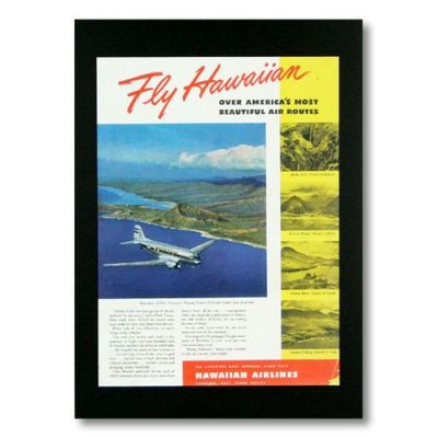航空会社のヴィンテージ広告デザイン。 ハワイアンポスター エア 