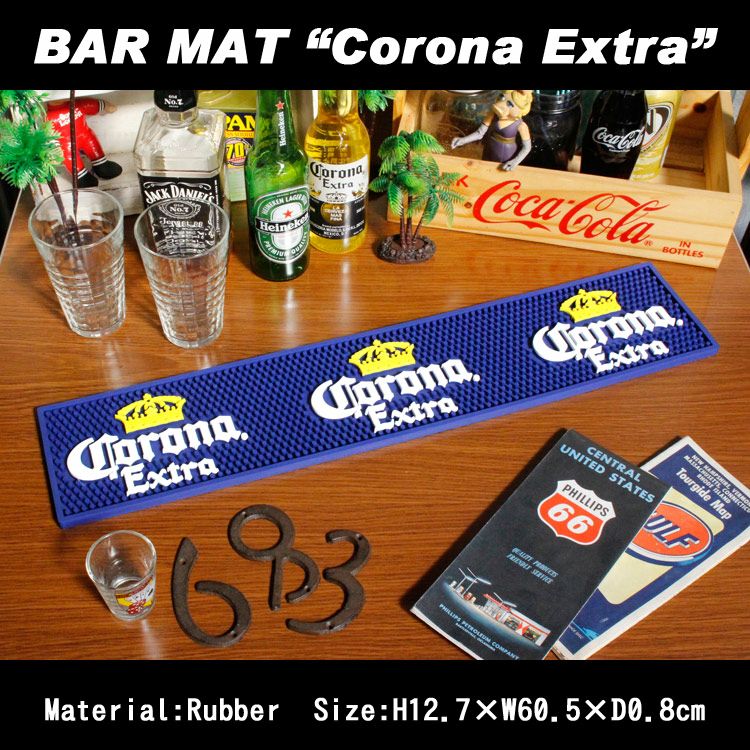 バーマット「Corona コロナ」 ビール カクテル BAR GOODS バーグッズ 