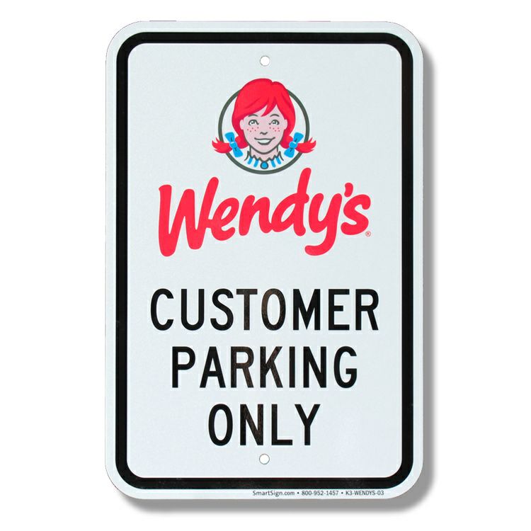 パーキングサイン Wendy's ウェンディーズ 44.5×30.5cm アメリカ製道路 