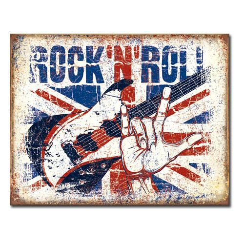 メタルサイン 「Rock'n Roll 」# 2194 ロックンロール 縦31.7×横40.5cm ブリキ看板 アメリカ製 店舗装飾 壁面ディスプレー  アメリカ雑貨 | アメリカン雑貨COLOUR カラー