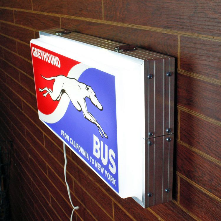 看板 LEDインポートサインボード BUS STOP 高さ29.5×幅62.5×厚さ10cm ライトアップサイン LED照明 吊り下げ・据え置き  アメリカ雑貨