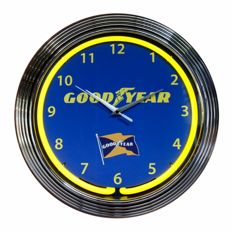 壁掛け 時計 ネオンクロック GOOD YEAR グッドイヤー 直径38×厚さ6cm 