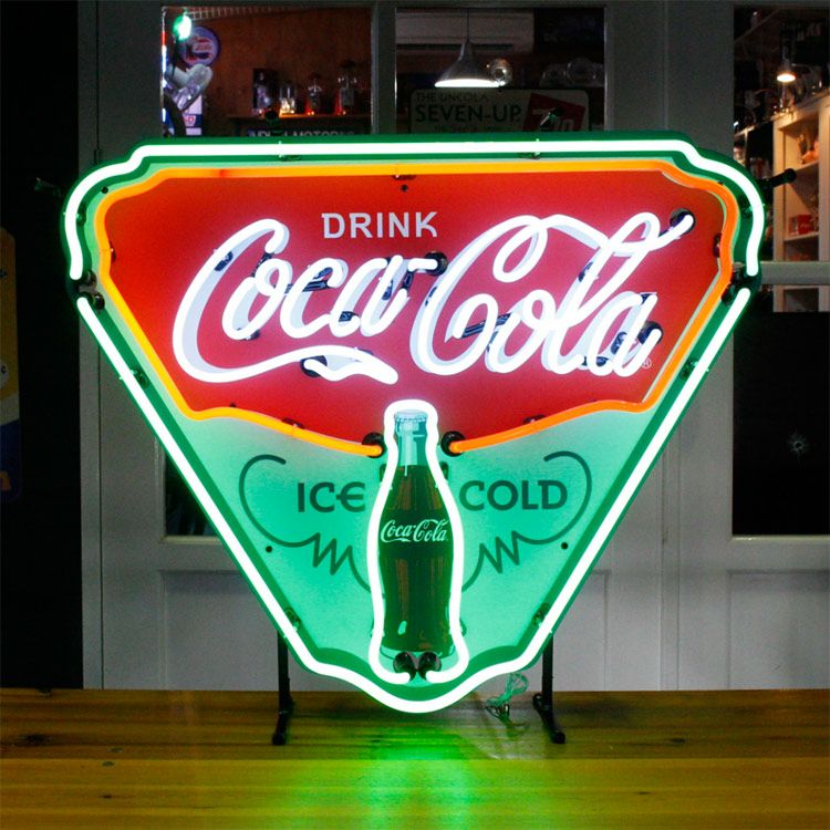 Coca Cola コカコーラ 看板 ライト 照明 オブジェ 昭和レトロ 当時物 