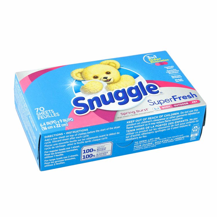 Snuggle スナッグル シート柔軟剤 スーパーフレッシュ スプリングバースト 70枚 乾燥機用 柔軟シート | アメリカン雑貨COLOUR カラー