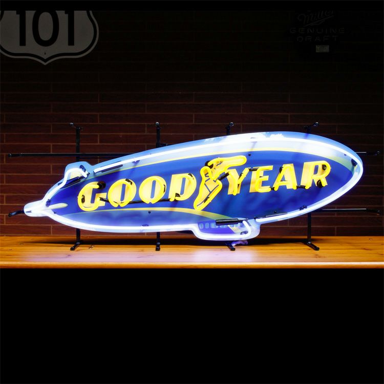 看板 ネオンサイン / グッドイヤー・ブリンプ GOODYEAR BLIMP 高さ35.5×横105.5×奥行き15cm  （デザイン部サイズ：高さ×幅cm） GOOD YEARオフィシャルライセンス商品 ガレージ インテリア 電飾 店舗装飾 アメリカ雑貨 |  アメリカン雑貨COLOUR カラー