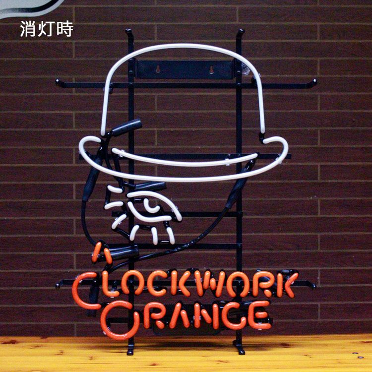 アメリカンネオンサイン Clockwork Orange 時計仕掛けのオレンジ 高さ58×幅46.5×奥行13cm ネオン管 ネオン装飾  アメリカン雑貨COLOUR カラー