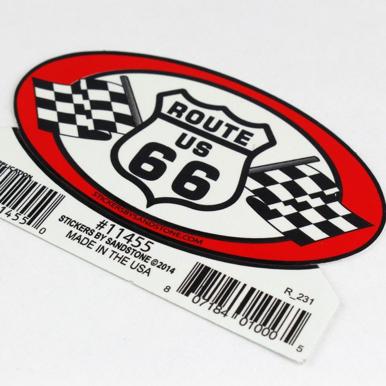 Route66ステッカー(S) Route66チェッカー #11455 ルート66 シール アメリカ製 アメリカ雑貨 アメリカン雑貨 | アメリカン雑貨COLOUR  カラー
