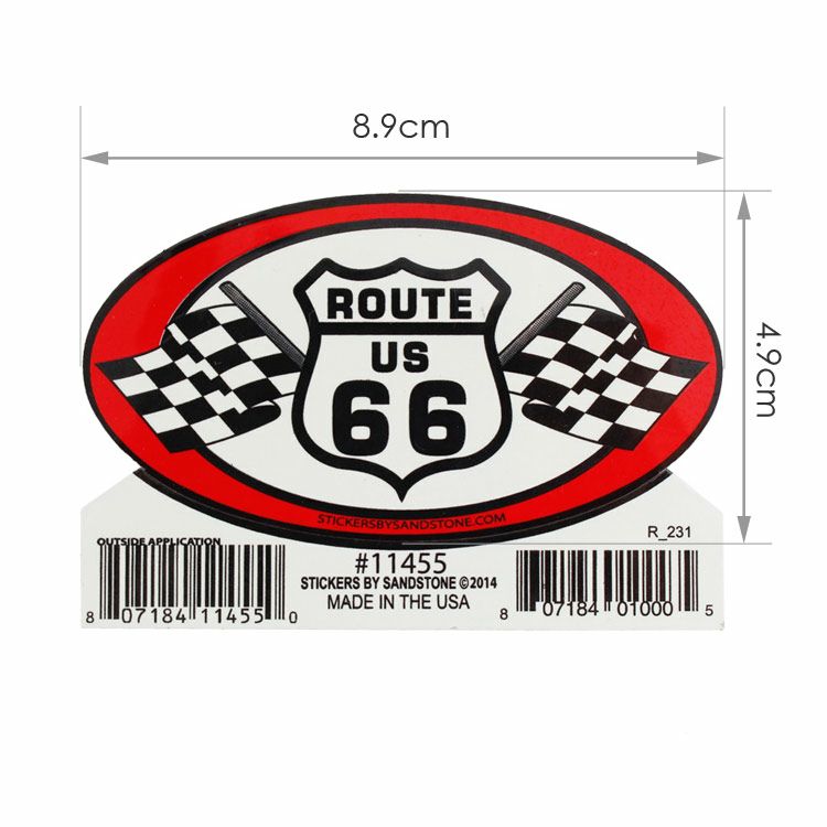 Route66ステッカー(S) Route66チェッカー #11455 ルート66 シール アメリカ製 アメリカ雑貨 アメリカン雑貨 | アメリカン雑貨COLOUR  カラー