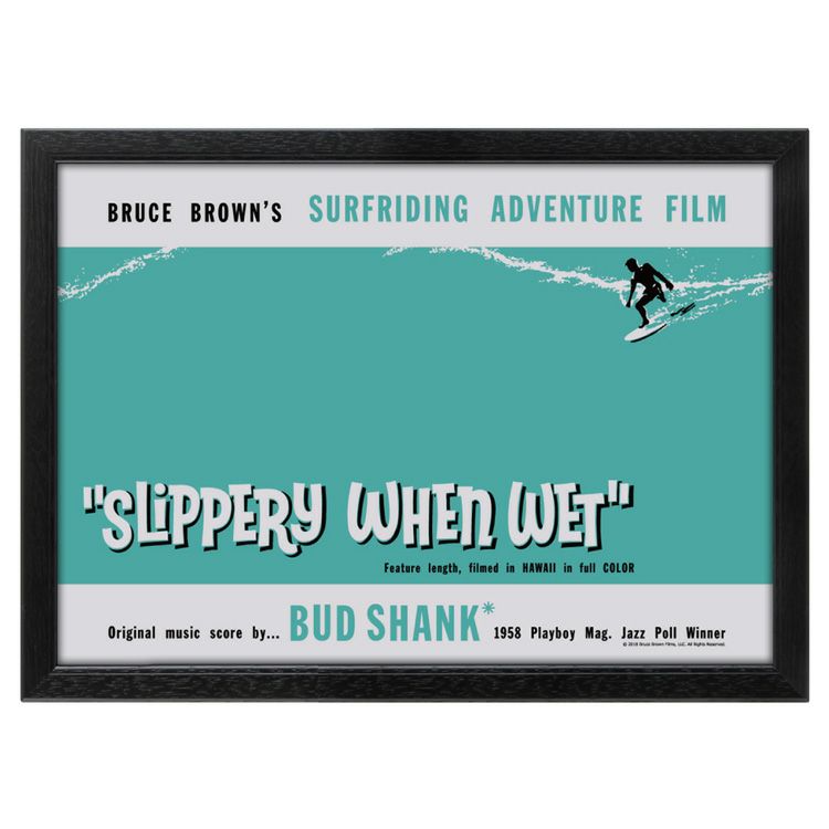 額入り映画ポスター ブルース・ブラウン SLIPPERY When Wet (フレーム付きポスター)