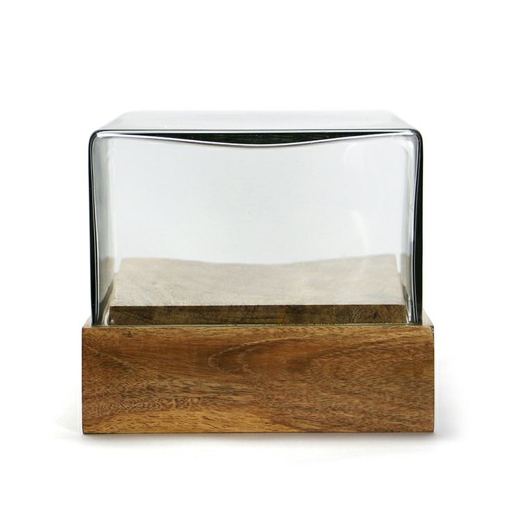 ディスプレイケース　ガラスドーム　天然木　置物　インテリア　工芸品　A3237インテリア小物
